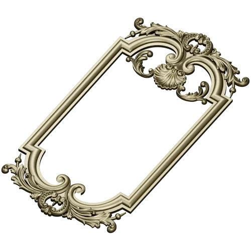 Ornate Baroque Frame 3D STL Model for CNC Milling