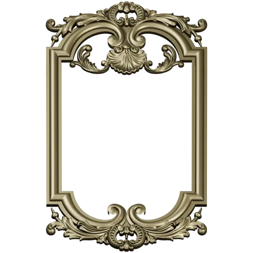 Ornate Baroque Frame 3D STL Model for CNC Milling