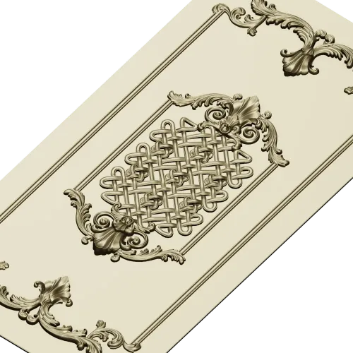 Elegant Classical Facade Panel 3D STL Model for CNC Milling