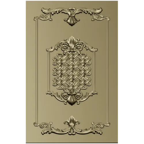 Elegant Classical Facade Panel 3D STL Model for CNC Milling