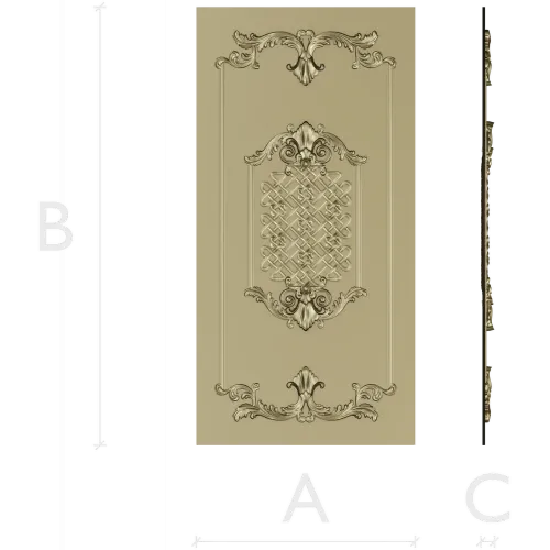 Elegant Classical Facade Panel 3D STL Model for CNC Milling