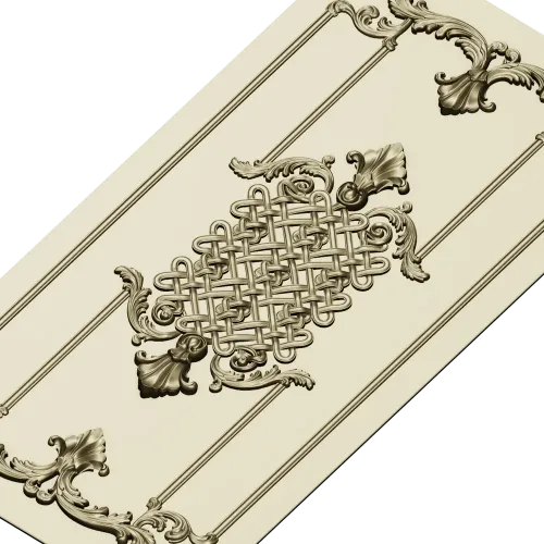 Decorative Facade STL Model for CNC Carving - Luxurious Baroque Panel