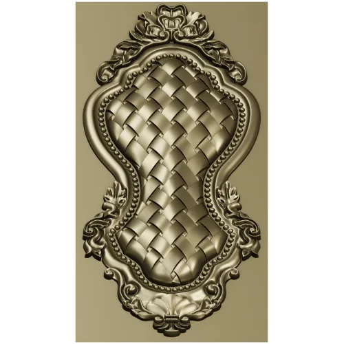 Ornate Basket Weave Decorative Panel STL Model for CNC