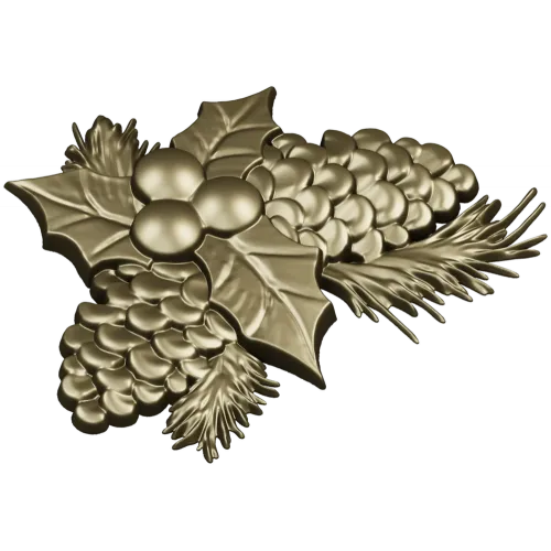 Резная композиция со шишками - STL для ЧПУ