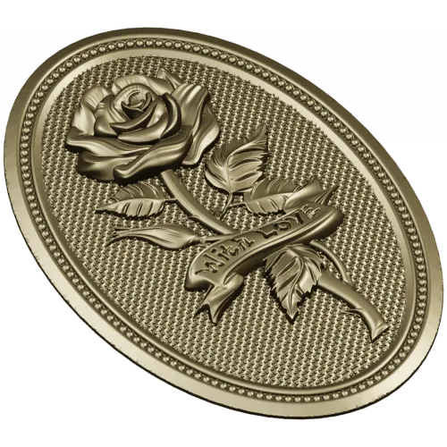 Detailed Rose Plaque 3D Model STL for CNC Milling