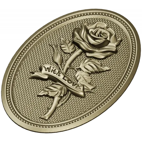 Detailed Rose Plaque 3D Model STL for CNC Milling