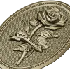 Detailed Rose Plaque 3D Model STL for CNC Milling