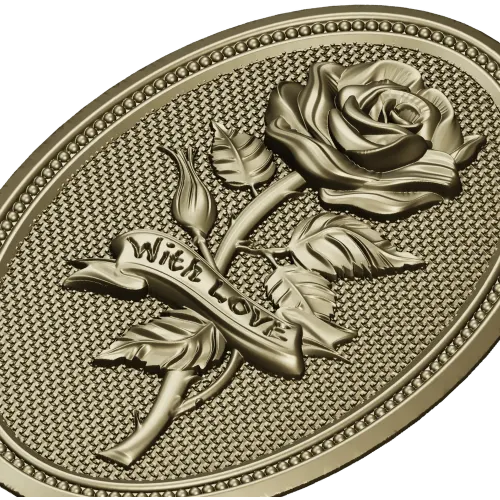 Detailed Rose Plaque 3D Model STL for CNC Milling