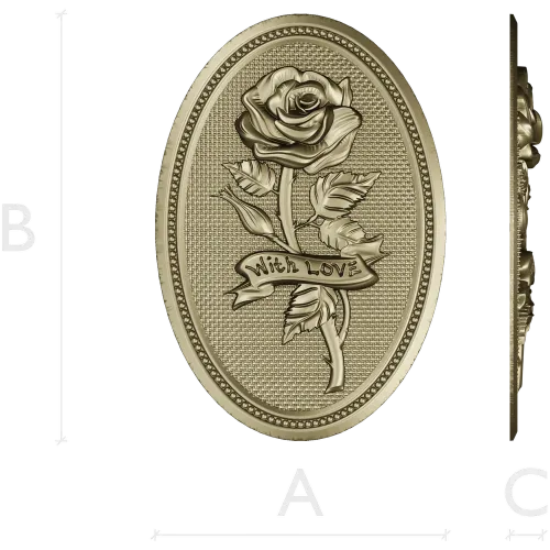 Detailed Rose Plaque 3D Model STL for CNC Milling
