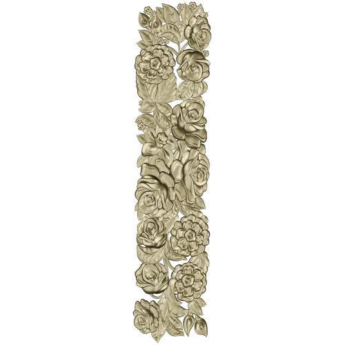 Ornate Floral Panel STL Model for CNC Milling