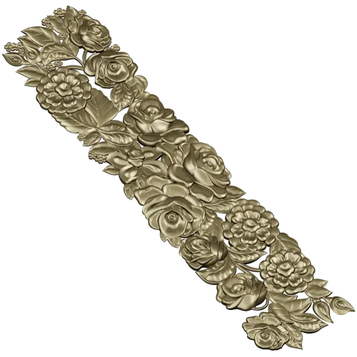 Ornate Floral Panel STL Model for CNC Milling