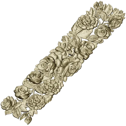Ornate Floral Panel STL Model for CNC Milling