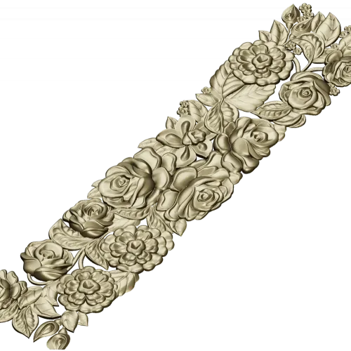 Ornate Floral Panel STL Model for CNC Milling