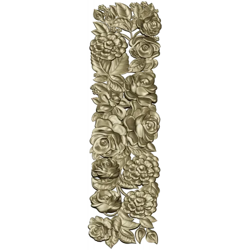 Ornate Floral Panel STL Model for CNC Milling