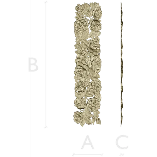 Ornate Floral Panel STL Model for CNC Milling