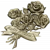 Detailed 3D STL Model of a Bouquet of Roses with "Happy Birthday" Ribbon for CNC Milling