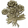 Detailed 3D STL Model of a Bouquet of Roses with "Happy Birthday" Ribbon for CNC Milling