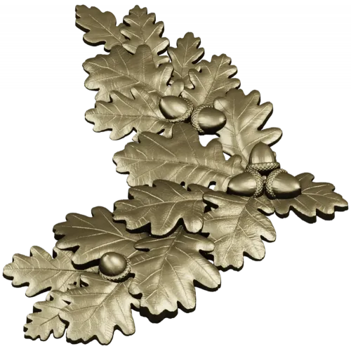 Oak Leaf and Acorn Decorative Corner STL Model for CNC