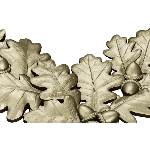 Oak Leaf and Acorn Decorative Corner STL Model for CNC