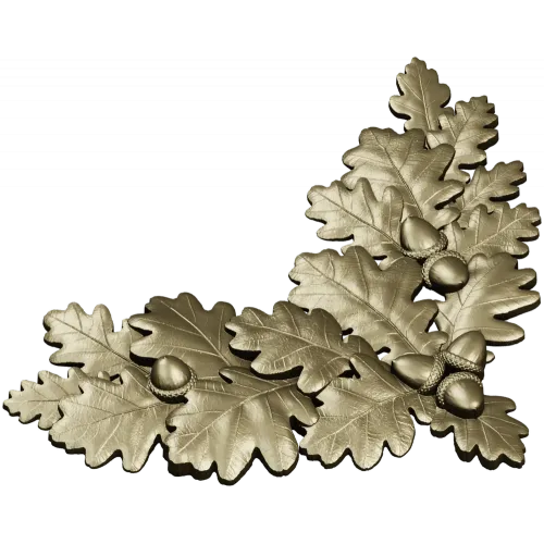 Oak Leaf and Acorn Decorative Corner STL Model for CNC