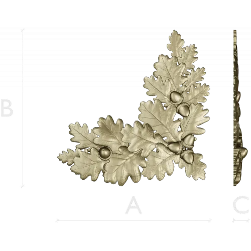 Oak Leaf and Acorn Decorative Corner STL Model for CNC