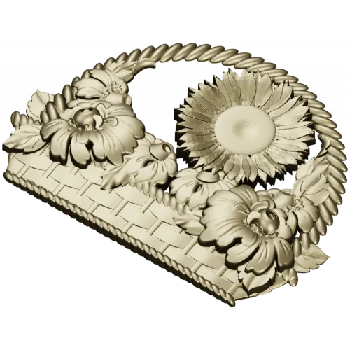 Floral Basket 3D STL Model for CNC Milling