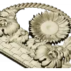 Floral Basket 3D STL Model for CNC Milling