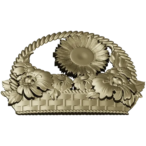 Floral Basket 3D STL Model for CNC Milling