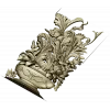 Ornate Floral Vase 3D Model for CNC Milling STL
