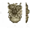 Floral Bouquet in Classic Vase 3D Model STL for CNC Milling