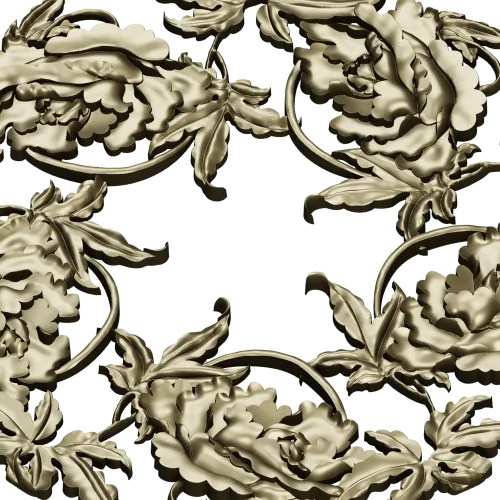 Венок королевских пионов - 3D модель в формате STL для ЧПУ