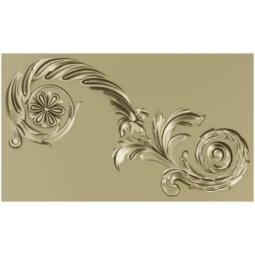 Elegant Floral Acanthus STL Model for CNC Milling