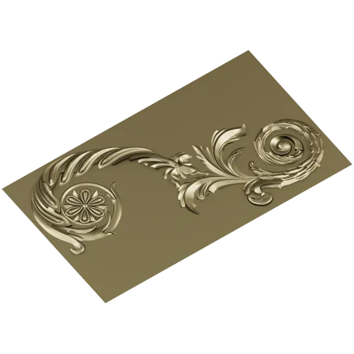 Elegant Floral Acanthus STL Model for CNC Milling