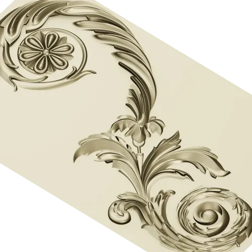 Elegant Floral Acanthus STL Model for CNC Milling