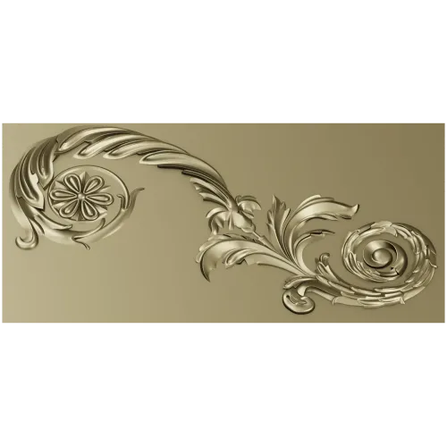 Elegant Floral Acanthus STL Model for CNC Milling
