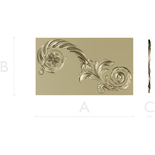 Elegant Floral Acanthus STL Model for CNC Milling