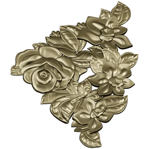 Floral Embrace - Detailed Corner Floral STL Model for CNC
