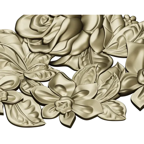 Floral Embrace - Detailed Corner Floral STL Model for CNC