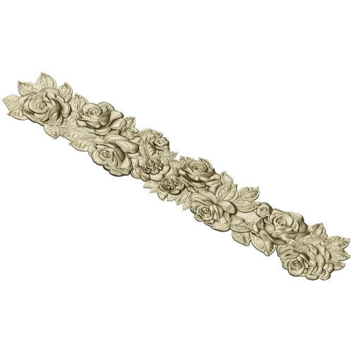 Detailed Floral Garland CNC STL Model for Wood Carving