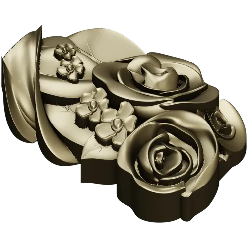 Rose Blossom Cluster STL Model for CNC Milling