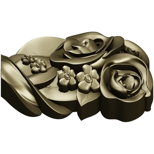 Rose Blossom Cluster STL Model for CNC Milling
