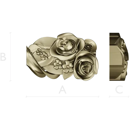 Rose Blossom Cluster STL Model for CNC Milling
