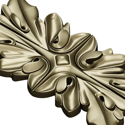 Ornamental Floral Decorative Panel STL Model for CNC Milling