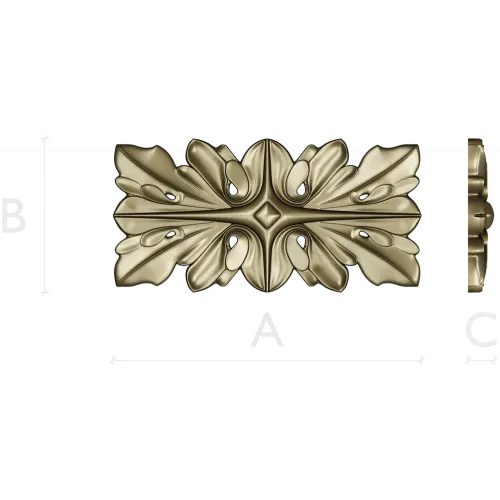 Ornamental Floral Decorative Panel STL Model for CNC Milling