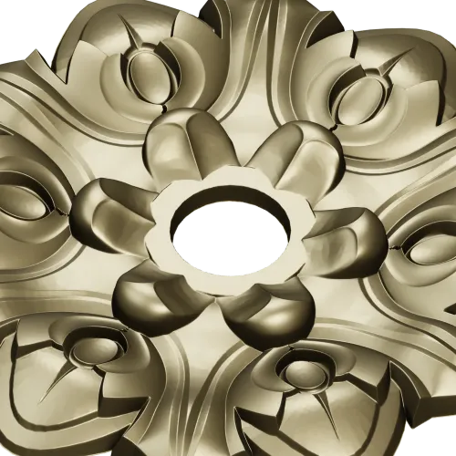 Floral Medallion STL Model for CNC Milling