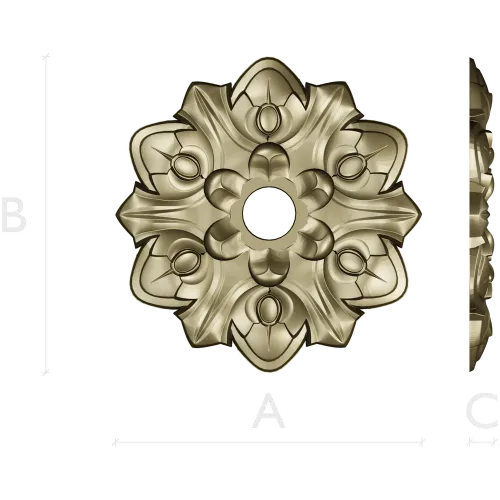 Floral Medallion STL Model for CNC Milling