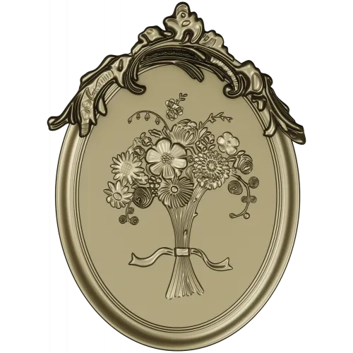 Floral Elegance Medallion 3D STL Model for CNC