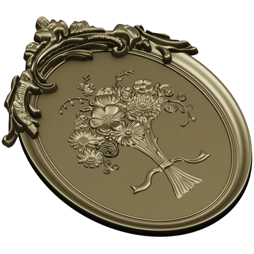 Floral Elegance Medallion 3D STL Model for CNC