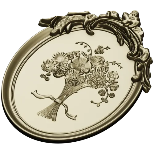 Floral Elegance Medallion 3D STL Model for CNC