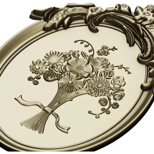 Floral Elegance Medallion 3D STL Model for CNC